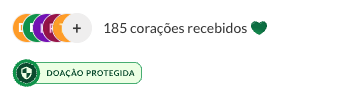 Corações recebidos e doação protegida